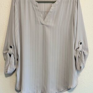 Women's Gray Blouse 3/4 Sleeve